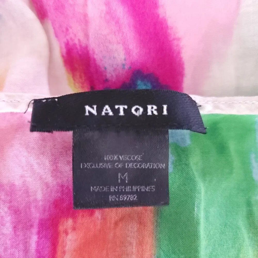 Natori Artsy Abstract Asymmetric Aurora Dress Size Medium